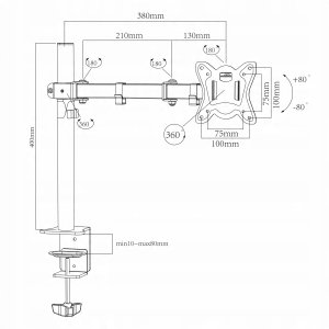 Fiber Novelty Uchwyt biurkowy na monitor 10" - 32" (FN401) 11