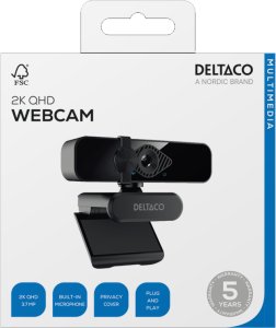 Internetinė kamera DELTACO, 2K QHD su 360° pasisukimu, pakreipiama aukštyn/žemyn, 2MP, juodas / W-200 / 1902913 5