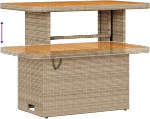 vidaXL Zestaw Sof Ogrodowych 9-częściowy z Poduszkami Beżowy Rattan Akacja 2