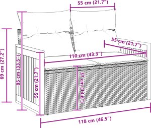 vidaXL 12-częściowy zestaw sof ogrodowych z poduszkami czarny polirattan akacja 3