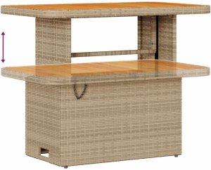 vidaXL 13-częściowy zestaw kanap ogrodowych z poduszkami beżowy polirattan akacja 9