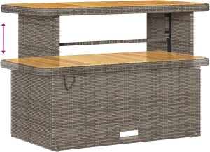 vidaXL Zestaw ogrodowy 13 elementów z poduszkami Szary Polirattan Akacja 4