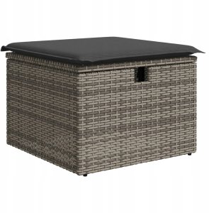 vidaXL Zestaw 9 Częściowej Sofy Ogrodowej z Poduszkami Szary Rattan 6