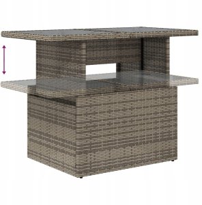 vidaXL Zestaw 9 Częściowej Sofy Ogrodowej z Poduszkami Szary Rattan 10