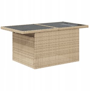 vidaXL 9-częściowy zestaw sof ogrodowych z poduszkami beżowy polirattan 6