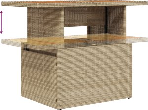 vidaXL 6-częściowy zestaw sof ogrodowych z poduszkami Beżowy Poli Rattan Akacja 4