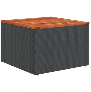 vidaXL Zestaw 5-częściowy mebli ogrodowych z poduszkami czarny polirattan akacja 6