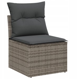 vidaXL 9 Częściowy Zestaw Sof Ogrodowych z Poduszkami Szary Poly Rattan 5