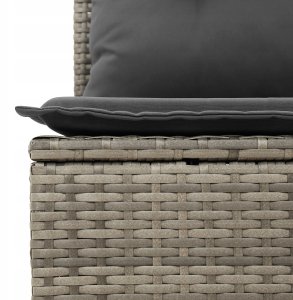 vidaXL 9 Częściowy Zestaw Sof Ogrodowych z Poduszkami Szary Poly Rattan 8