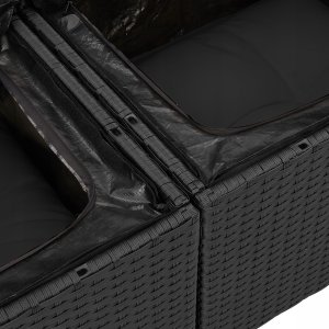 vidaXL 9-częściowy zestaw sofy ogrodowej z poduszkami czarny poli rattan 7