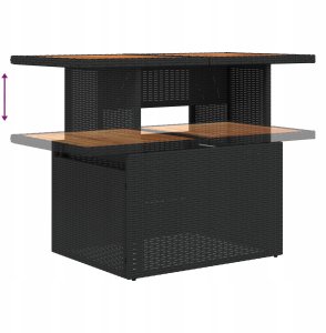 vidaXL 9-elementowy zestaw sofy ogrodowej z poduszkami Czarny Rattan PE 12