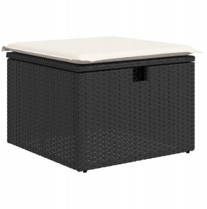 vidaXL 5-częściowy zestaw sof ogrodowych z poduszkami czarny polirattan 6