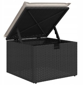 vidaXL 5-częściowy zestaw sof ogrodowych z poduszkami czarny polirattan 8