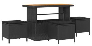 8-częściowy zestaw sof ogrodowych z poduszkami czarny rattan akacjowy 15