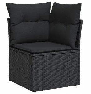 8-częściowy zestaw sof ogrodowych z poduszkami czarny rattan akacjowy 7