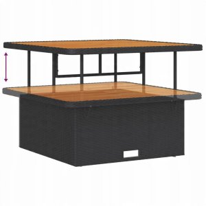 8-częściowy zestaw sof ogrodowych z poduszkami czarny rattan akacjowy 9