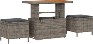 vidaXL 8-częściowy zestaw sofy ogrodowej z poduszkami szary poly rattan akacja 2