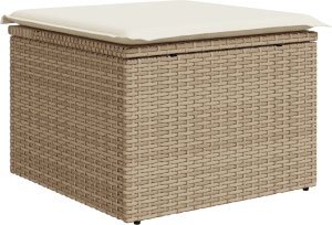 Zestaw 6-częściowy sofy ogrodowej z poduszkami Beżowy Polirattan Akacja 3