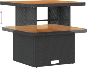 Zestaw 11-częściowy sof ogrodowych vidaXL z poduszkami Czarny Poli rattan Akacja 2