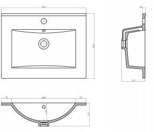Szafka łazienkowa z umywalką 60 cm WOOD-02 z szufladami DĄB WOTAN 8