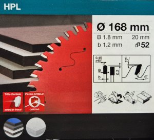 TARCZA PILARSKA FP TR H 165X20-52 4