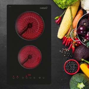 CATA Hob | TD 3002 BK | Vitroceramic | Number of burners/cooking zones 2 | Touch | Timer | Juodas 2
