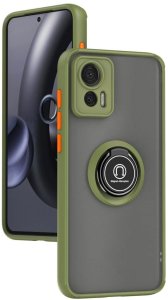 Etui Magnetyczne Hybrid Ring do Motorola Edge 30 Neo, matowe zielone 1