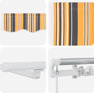 vidaXL Ręczna markiza z paskami LED 600x300 cm 7
