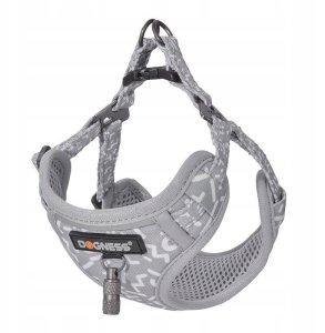 Zestaw spacerowy Dogness smycz 1,5m+szelki dla psa (jasnoszary) 2