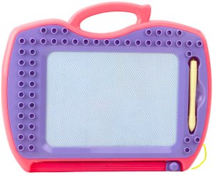 LeanToys Znikopis Tablica Magnetyczna Z Suwakiem Stempelki Wzory Różowa 3