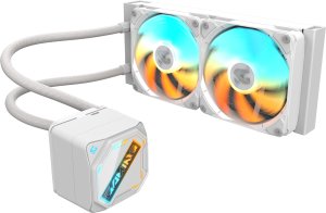 GIGABYTE Vodní chladič GAMING 240 ICE, 2x120mm, ARGB, LGA1851, AM5, bílá 2