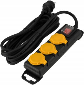 Przedłużacz Listwa Zasilająca 3 Gniazda 5m Wodoszczelny Z Wyłącznikiem IP44 5