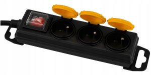 Przedłużacz Listwa Zasilająca 3 Gniazda 5m Wodoszczelny Z Wyłącznikiem IP44 7