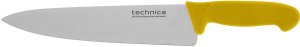 Nóż kucharski HACCP 385 mm, ostrze gładkie, spiczaste 250 mm, żółty | TECHNICA, Silver Line 2