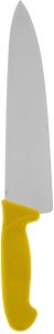 Nóż kucharski HACCP 385 mm, ostrze gładkie, spiczaste 250 mm, żółty | TECHNICA, Silver Line 6