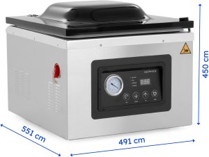 Pakowarka próżniowa komorowa, z pompą olejową, 1100 W, 491x551x450 mm, dł. listwy zgrzewającej 410 mm | TECHNICA, Platinum Line 4