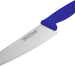 Nóż kucharski HACCP 340 mm, ostrze szerokie, gładkie, spiczaste 205 mm, niebieski | TECHNICA, Silver Line 4