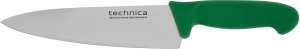 Nóż kucharski HACCP 340 mm, ostrze gładkie, spiczaste 205 mm, zielony | TECHNICA, Silver Line 2