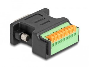 DELOCK D-Sub 9 St > Terminalblock Adapter mit Drucktaster 2
