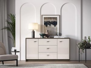 Komoda ALMA 2D3S 160cm dąb windmill/kaszmirowa połysk ML MEBLE 5