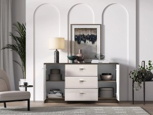 Komoda ALMA 2D3S 160cm dąb windmill/kaszmirowa połysk ML MEBLE 6