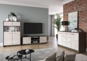 Komoda ALMA 2D3S 160cm dąb windmill/kaszmirowa połysk ML MEBLE 10