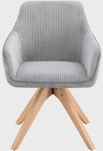Krzesło tapicerowane PESA z łączonych tkanin szare  HOMLA 2