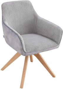 Krzesło tapicerowane PESA z łączonych tkanin szare  HOMLA 3