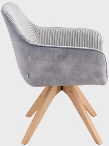 Krzesło tapicerowane PESA z łączonych tkanin szare  HOMLA 4