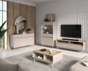 Szafka RTV DUMI 07 2S 154 kaszmirowa/dąb cremona ML MEBLE 6