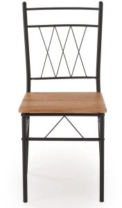 Zestaw FAUST stół + 4 krzesła dąb naturalny/czarny HALMAR 11