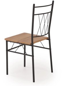 Zestaw FAUST stół + 4 krzesła dąb naturalny/czarny HALMAR 12