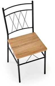 Zestaw FAUST stół + 4 krzesła dąb naturalny/czarny HALMAR 14