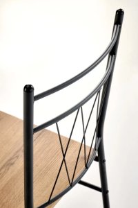 Zestaw FAUST stół + 4 krzesła dąb naturalny/czarny HALMAR 18